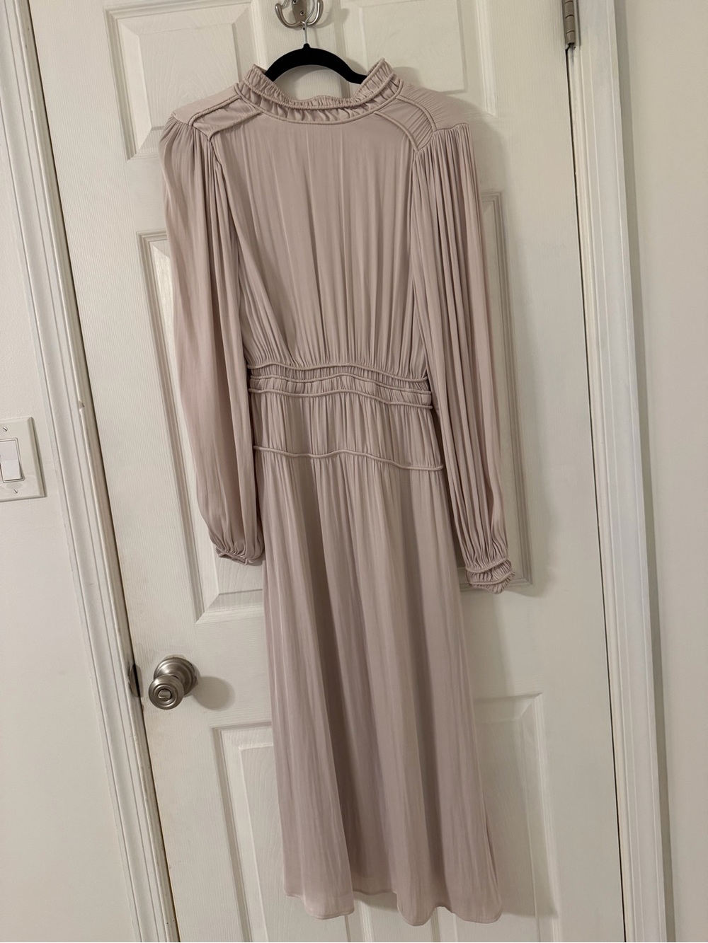 H&M Pleated Long Sleeve Maxi Dress - Blush Pink